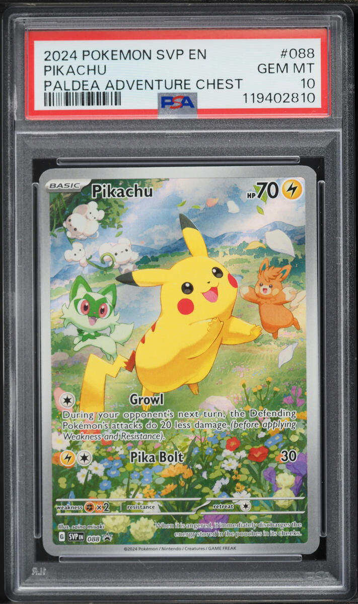 2024 Pokemon Scarlet & Violet Promo Adventure Chest Full Art Pikachu #88 PSA 10 GEM MINT