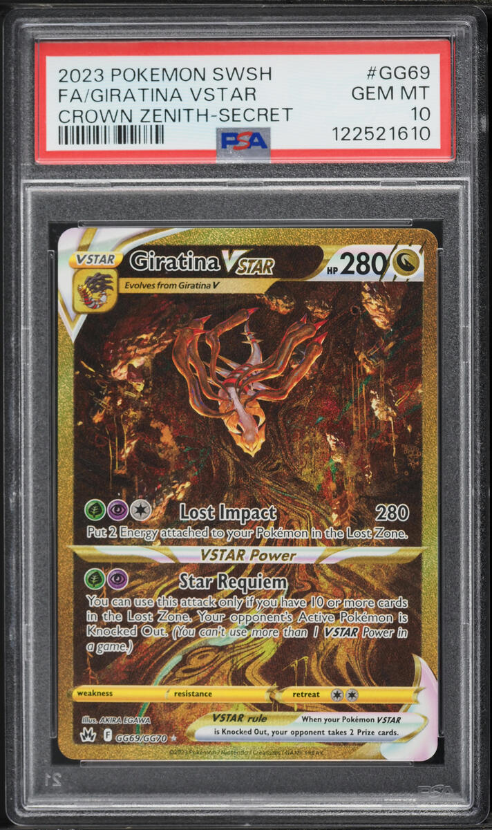 2023 Pokemon SWSH Crown Zenith Gold Rare Giratina VSTAR #GG69 PSA 10 GEM MINT