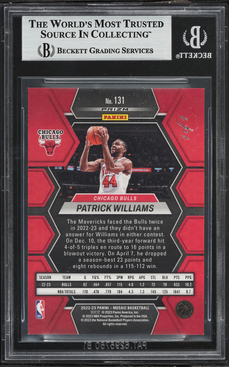 2022 Panini Mosaic Choice Nebula Patrick Williams 1/1 #131 BGS 9 MINT