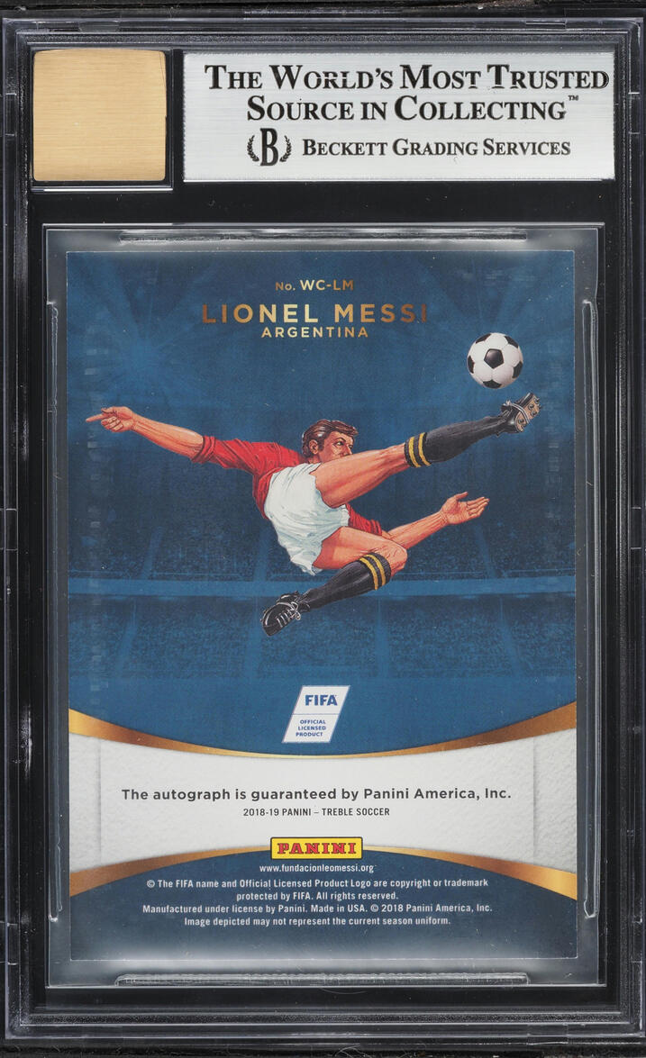 2018 Panini Treble World Cup Sticker Lionel Messi AUTO #WC-LM BGS 9 MINT