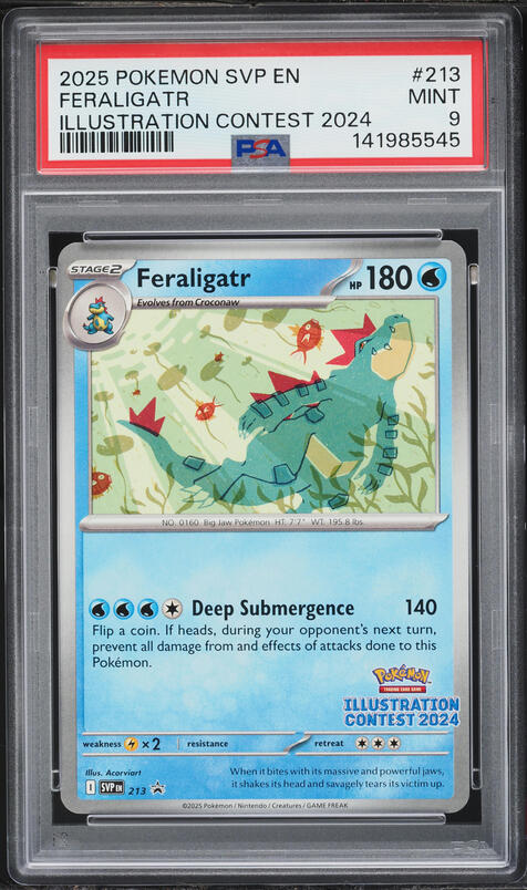 2025 Pokemon Scarlet & Violet Promo Illustration Contest '24 Feraligatr #213 PSA 9 MINT