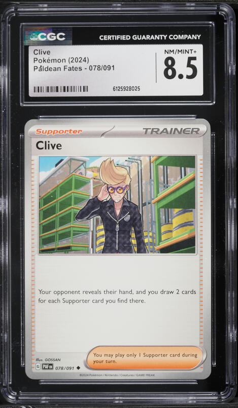 2024 Pokemon Paldean Fates Clive #078 CGC 8.5 NM-MT+