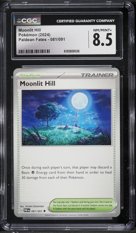 2024 Pokemon Scarlet & Violet Paldean Fates Moonlit Hill #081 CGC 8.5 NM-MT+