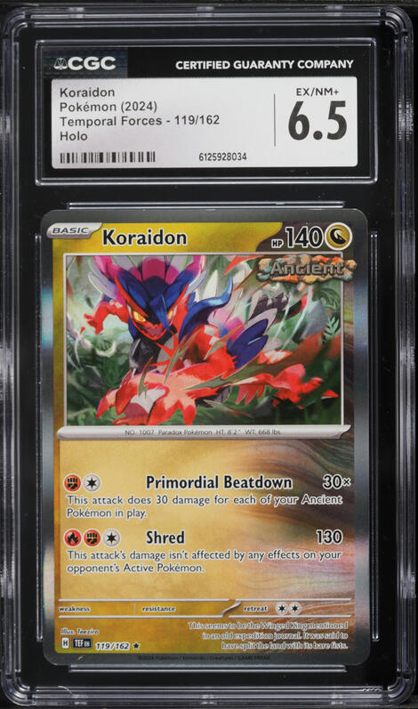 2024 Pokemon Scarlet & Violet Temporal Forces Holo Koraidon #119 CGC 6.5 EXMT+