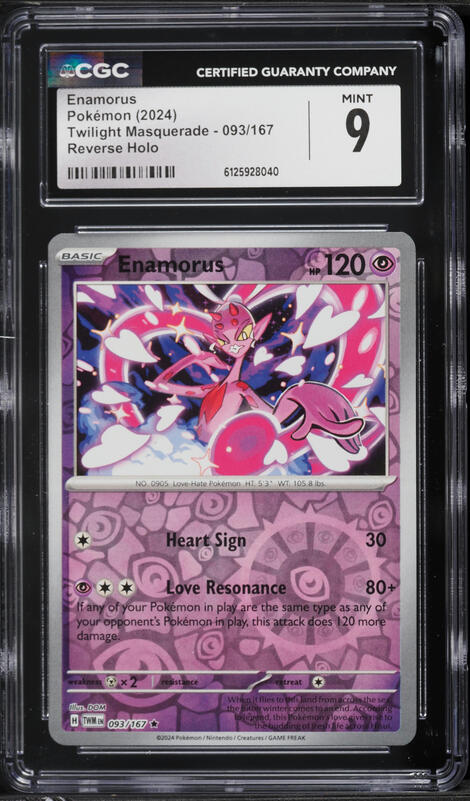 2024 Pokemon Twilight Masquerade Reverse Holo Enamorus #093 CGC 9 MINT