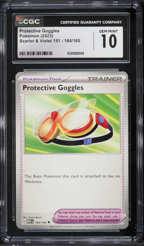 2023 Pokemon Scarlet & Violet 151 Reverse Holo Protective Goggles #164 CGC 10 GEM MINT