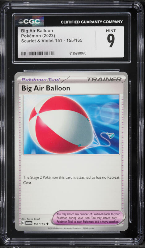 2023 Pokemon Scarlet & Violet 151 Big Air Balloon #155 CGC 9 MINT