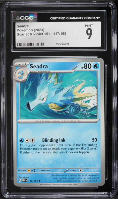 2023 Pokemon Scarlet & Violet 151 Reverse Holo Seadra #117 CGC 9 MINT