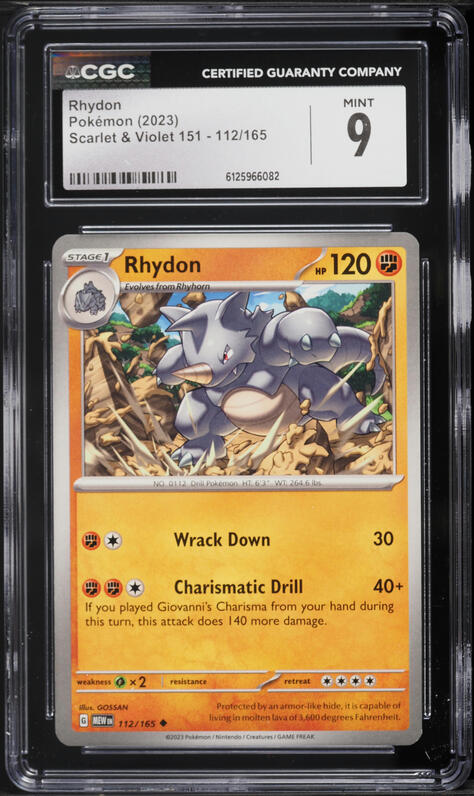 first edition rhydon pokemon card Amazon.com: Pokemon - Rhydon 112/165 - Pokemon 151 - Reverse Foil main image 0