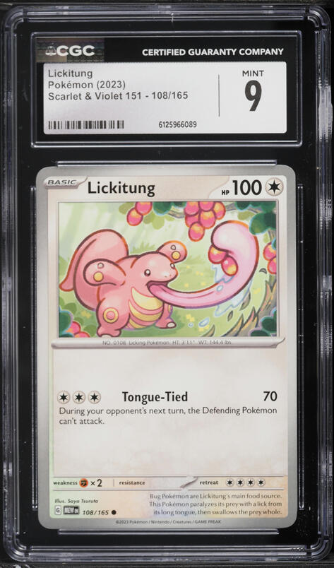 2023 Pokemon Scarlet & Violet 151 Lickitung #108 CGC 9 MINT