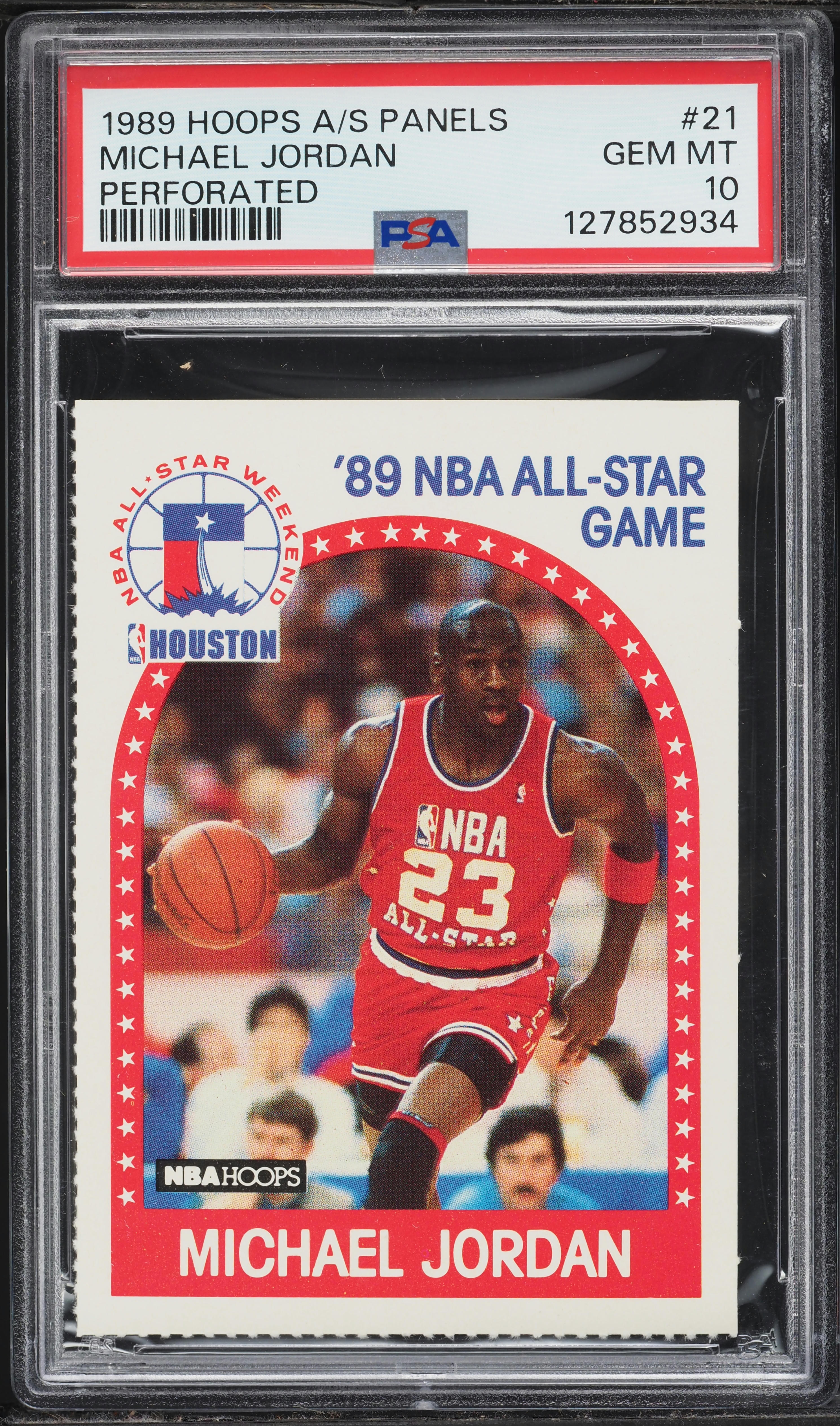 1989 Hoops Panels Perforated Michael Jordan ALL-STAR #21 PSA 10