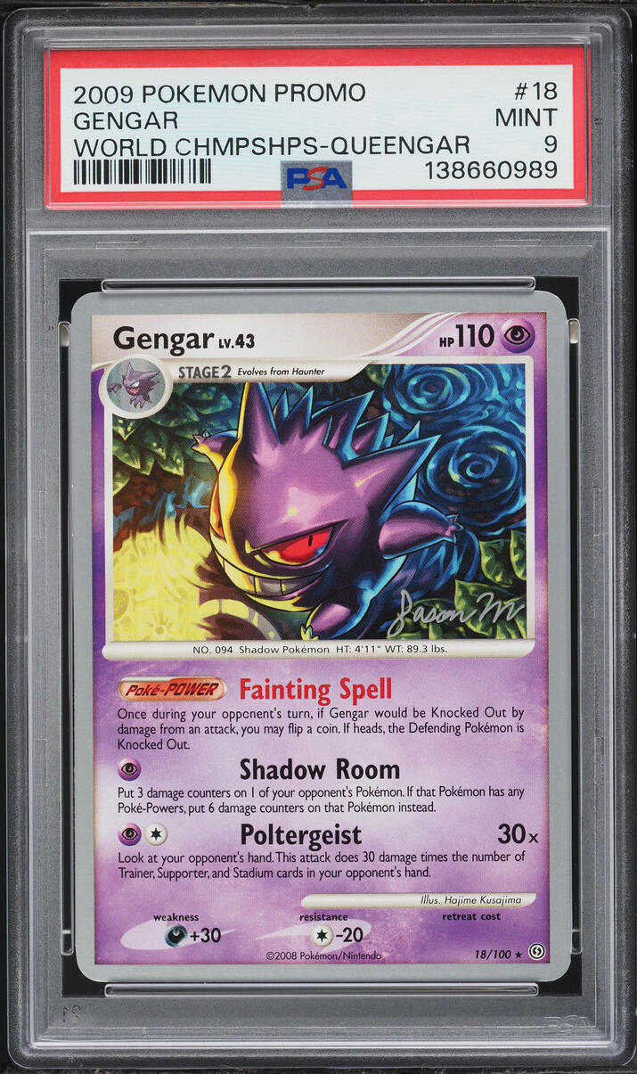 2009 Pokemon World Championships Promo Queengar Gengar #18 PSA 9 MINT