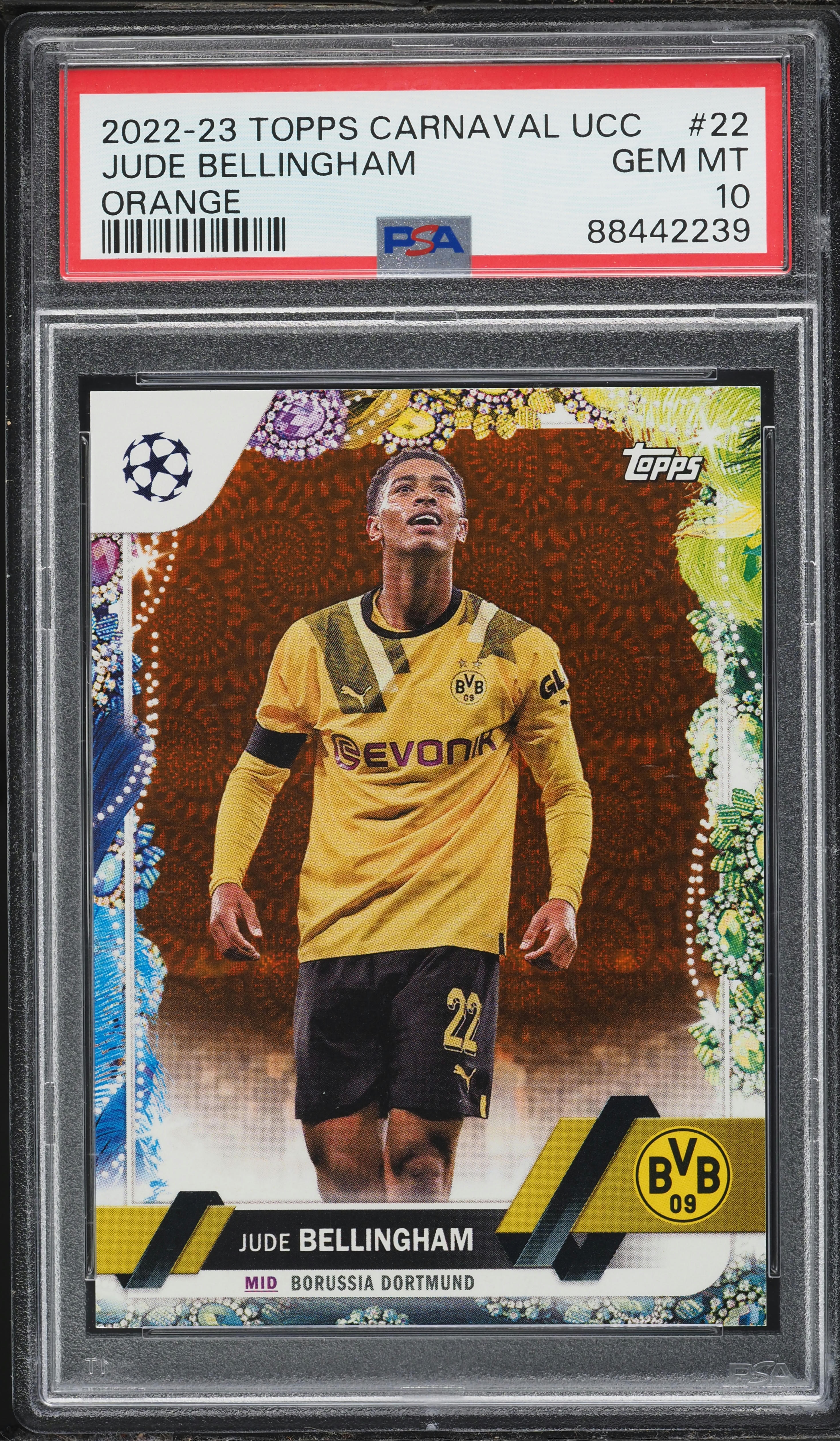 2022 Topps Carnaval UEFA Champions League Orange Jude Bellingham 