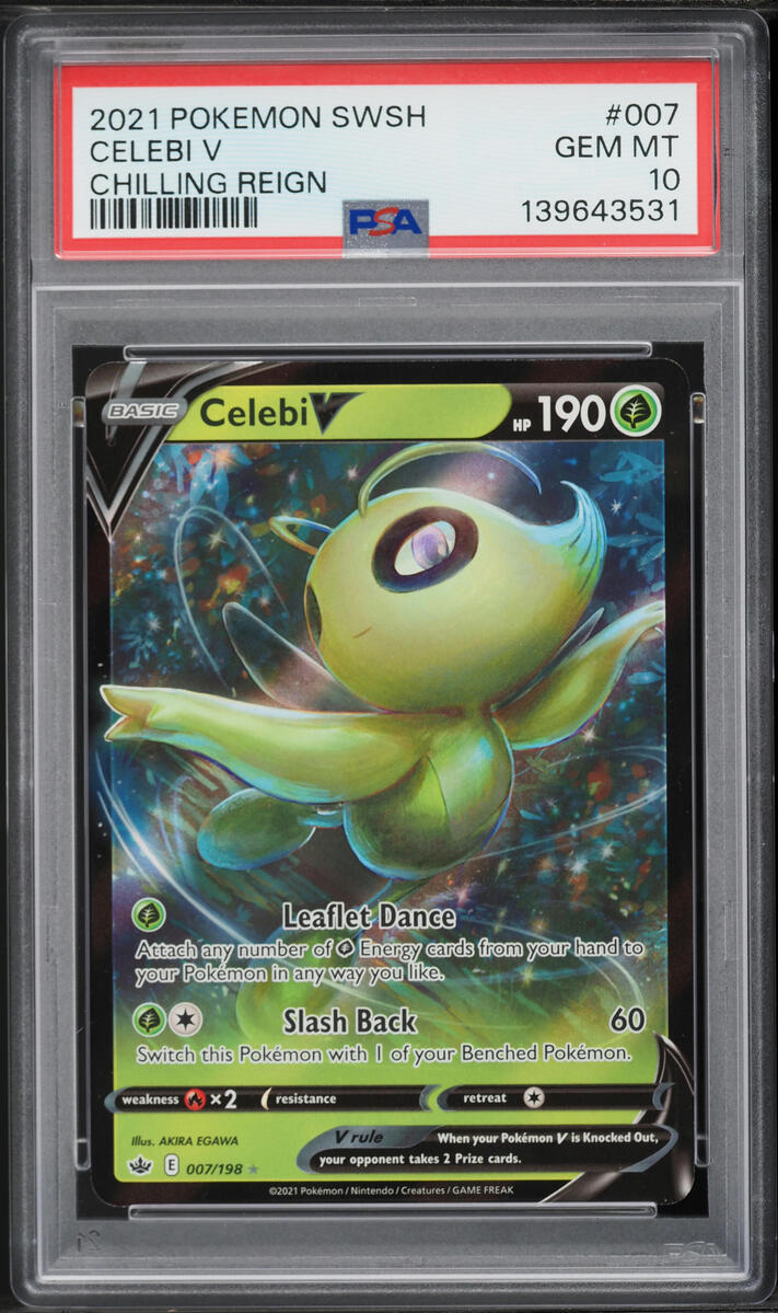 2021 Pokemon Sword & Shield Chilling Reign Celebi V #7 PSA 10 GEM MINT