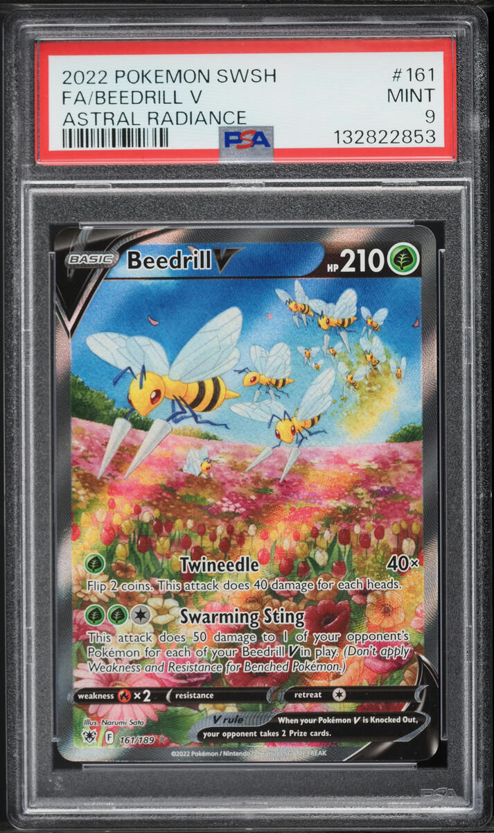 2022 Pokemon Sword & Shield Astral Radiance Full Art Beedrill V #161 PSA 9 MINT