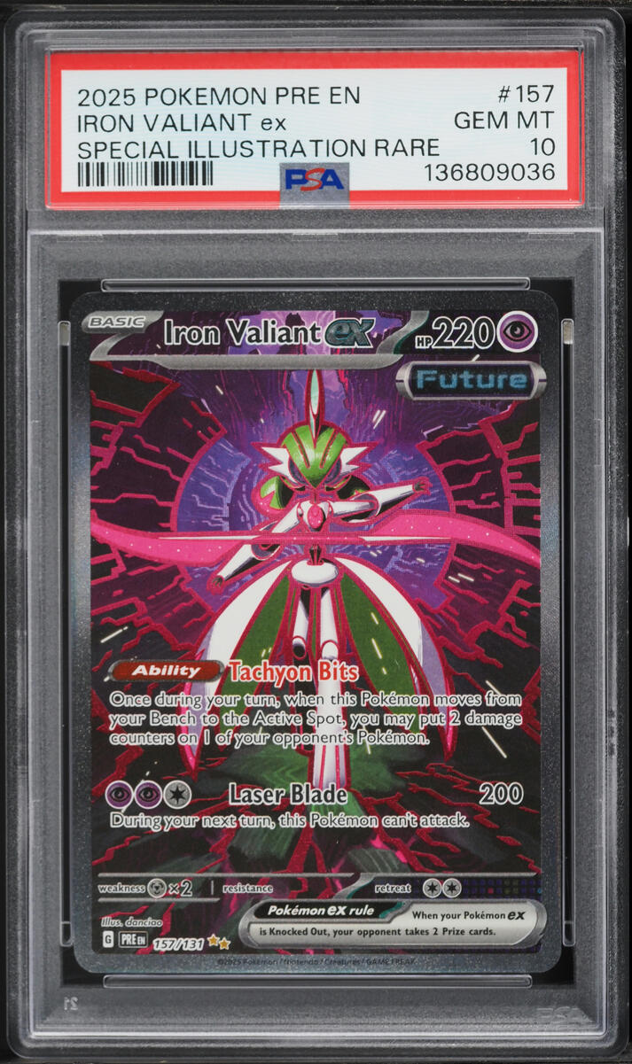 2025 Pokemon Scarlet & Violet Prismatic Evolutions SIR Iron Valiant ex #157 PSA 10 GEM MINT