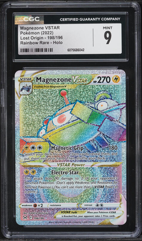 2022 Pokemon SWSH Lost Origin Rainbow Rare Magnezone VSTAR #198 CGC 9 MINT on Fanatics Collect 2022 Pokemon SWSH Lost Origin Rainbow Rare Magnezone VSTAR #198 CGC 9 MINT on Fanatics Collect