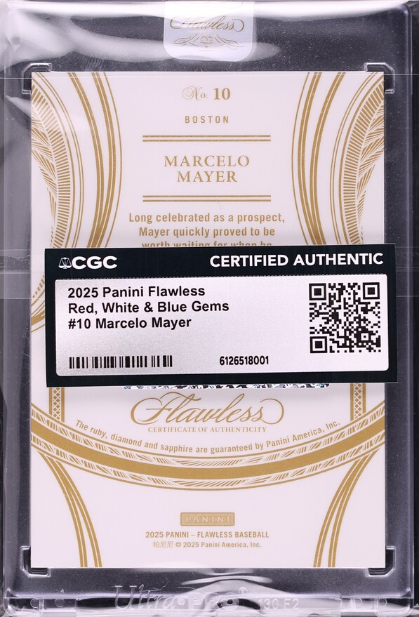 2025 Panini Flawless Red  White & Blue Gems Marcelo Mayer ROOKIE /25 #10 CGC AUTH