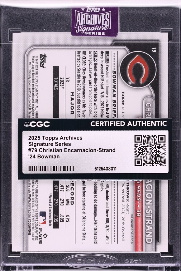 2025 Topps Archives Series '24 Bowman Christian Encarnacion-Strand ROOKIE AUTO /49 #79 CGC AUTH