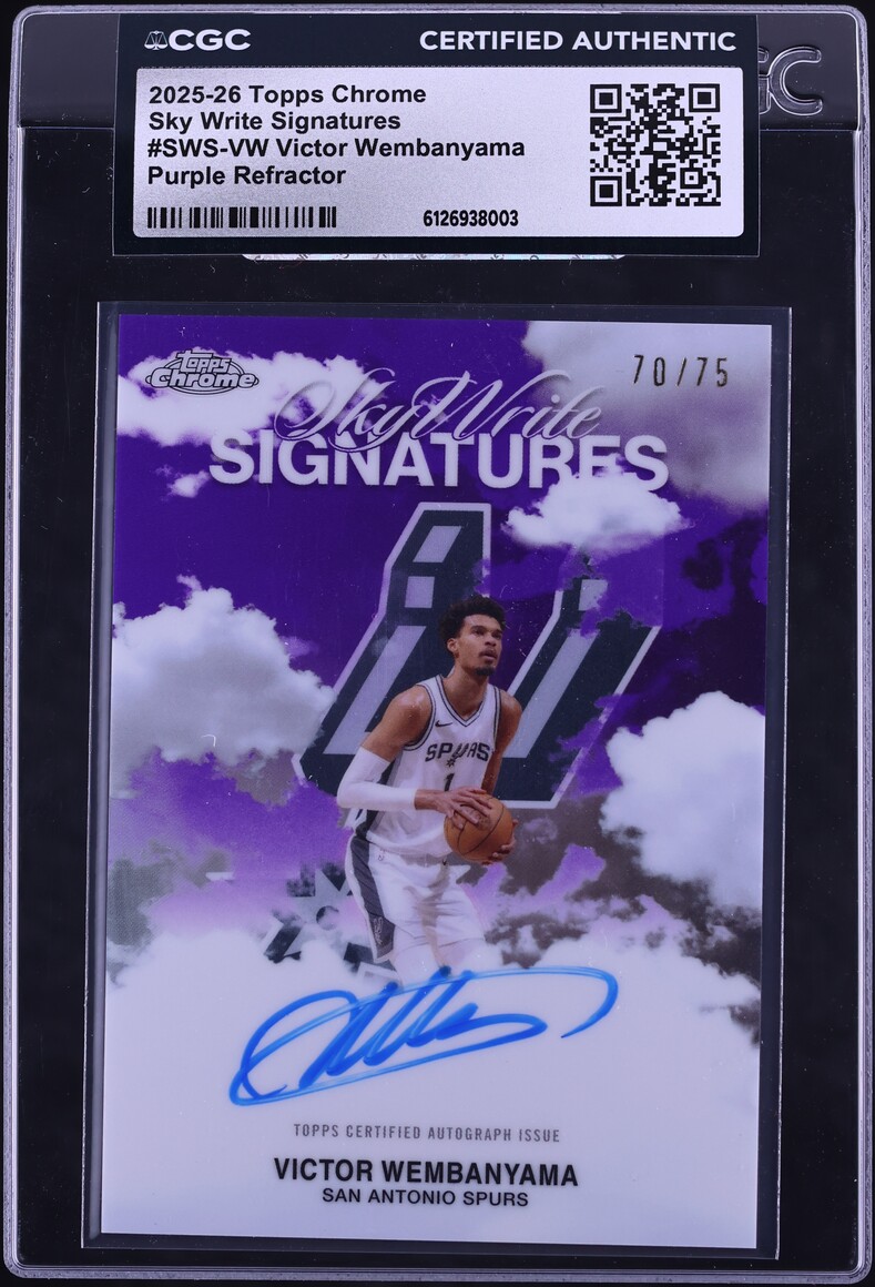 2025 Topps Chrome Sky Write Purple Refractor Victor Wembanyama