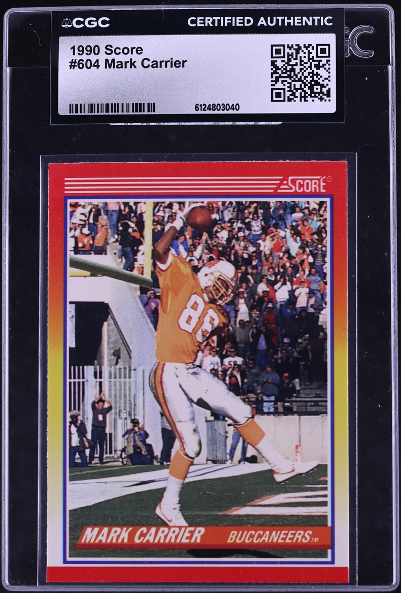 1990 Score Football Mark Carrier ROOKIE #604 CGC AUTH