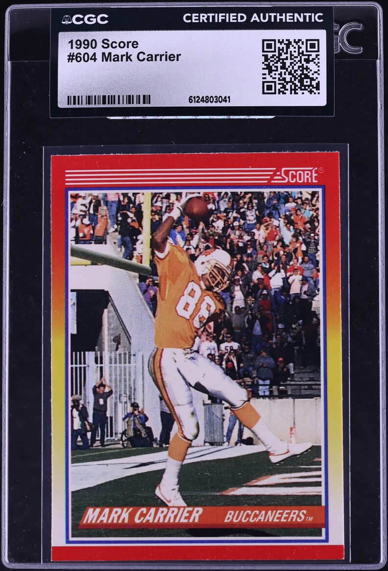 1990 Score Football Mark Carrier ROOKIE #604 CGC AUTH
