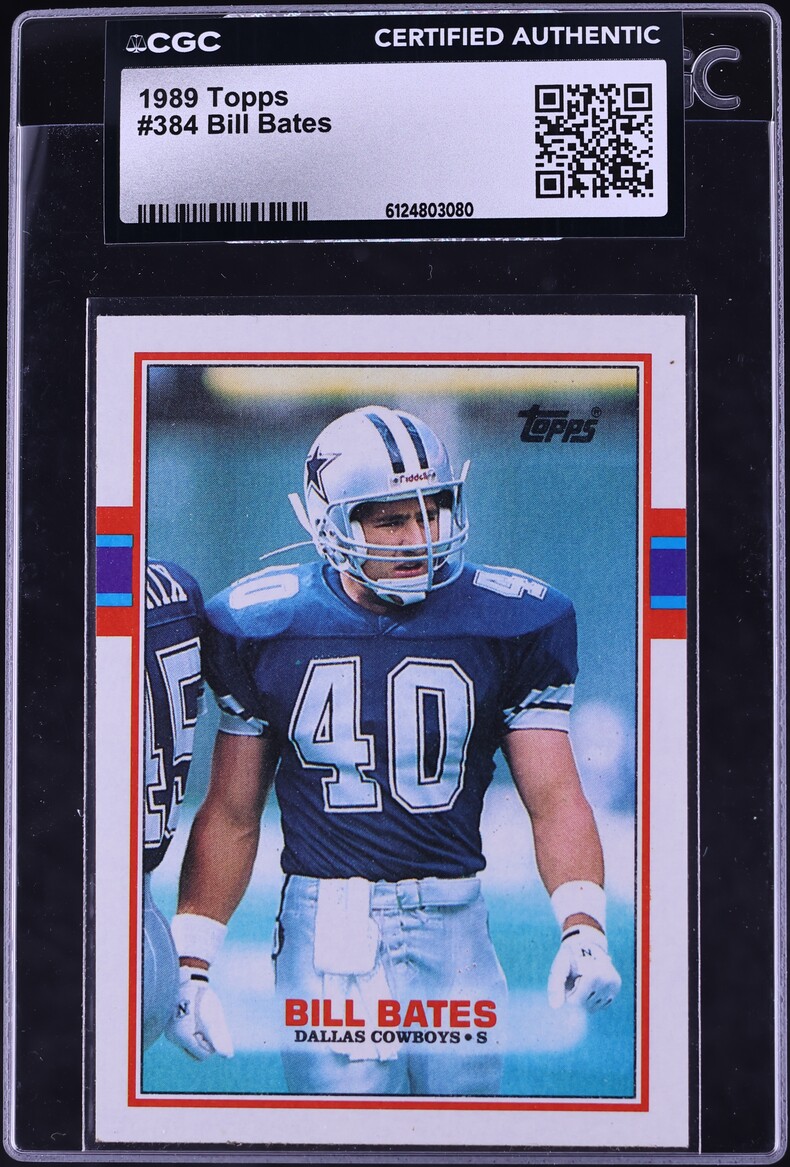 1989 Topps Football Bill Bates #384 CGC AUTH