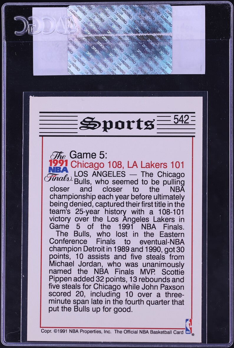 1991 Hoops Michael Jordan #542 CGC AUTH