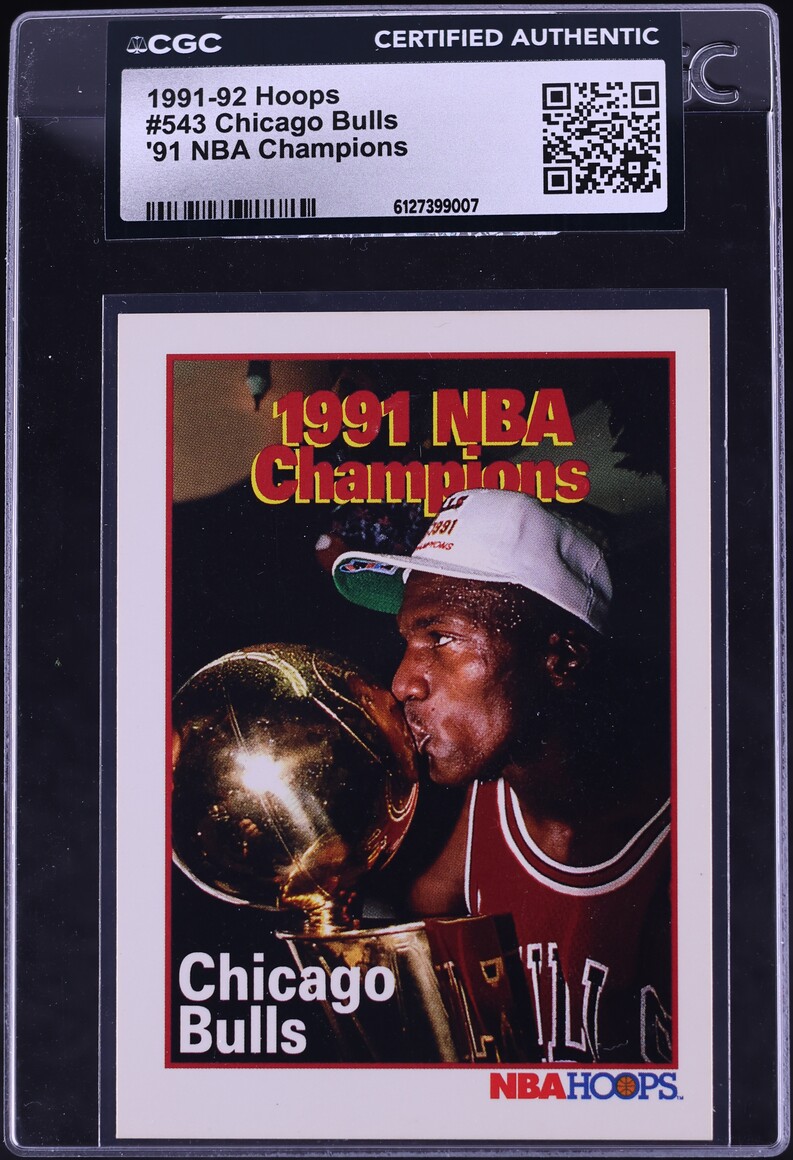1991 Hoops NBA Champions Chicago Bulls #543 CGC AUTH