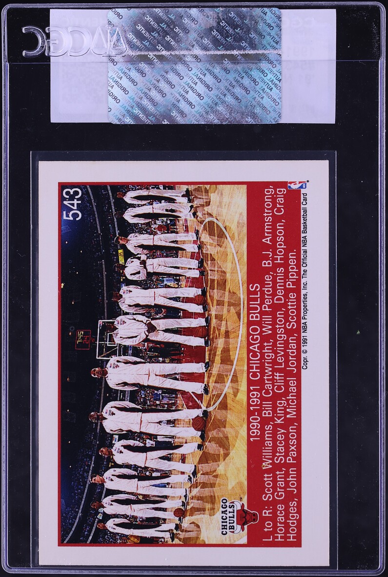 1991 Hoops NBA Champions Chicago Bulls #543 CGC AUTH