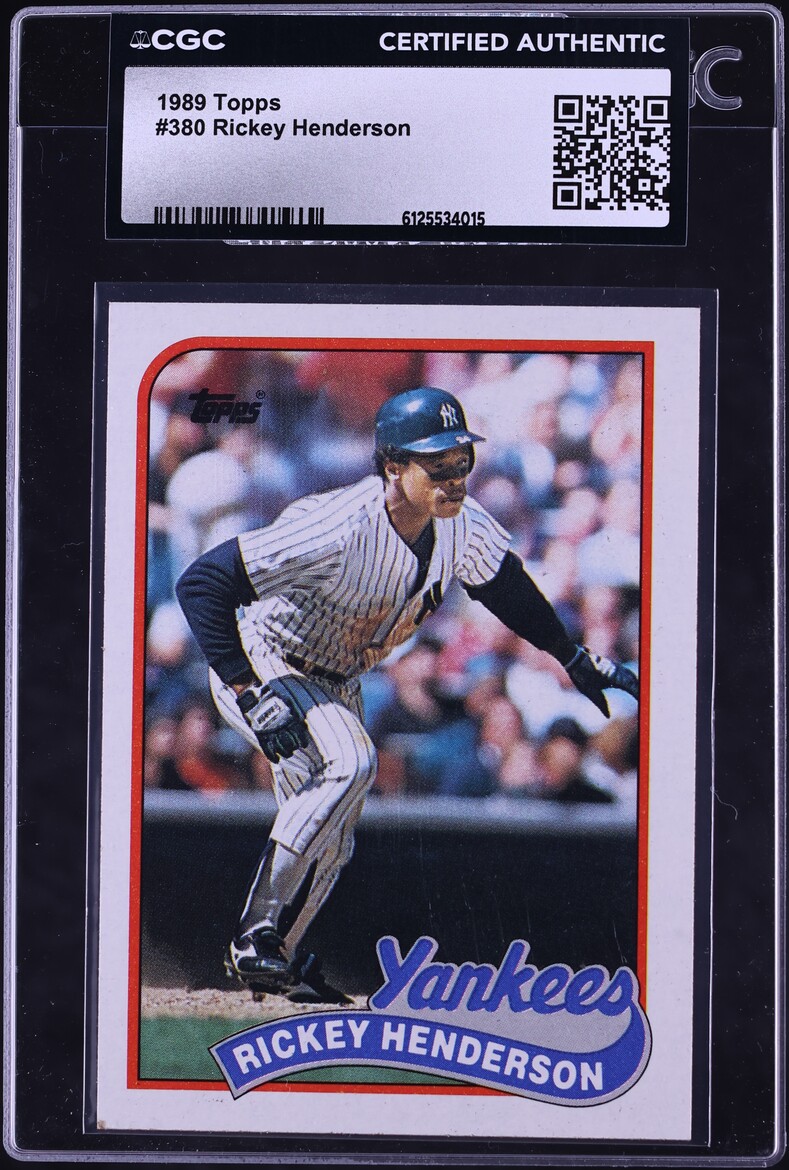 1989 Topps Rickey Henderson #380 CGC AUTH