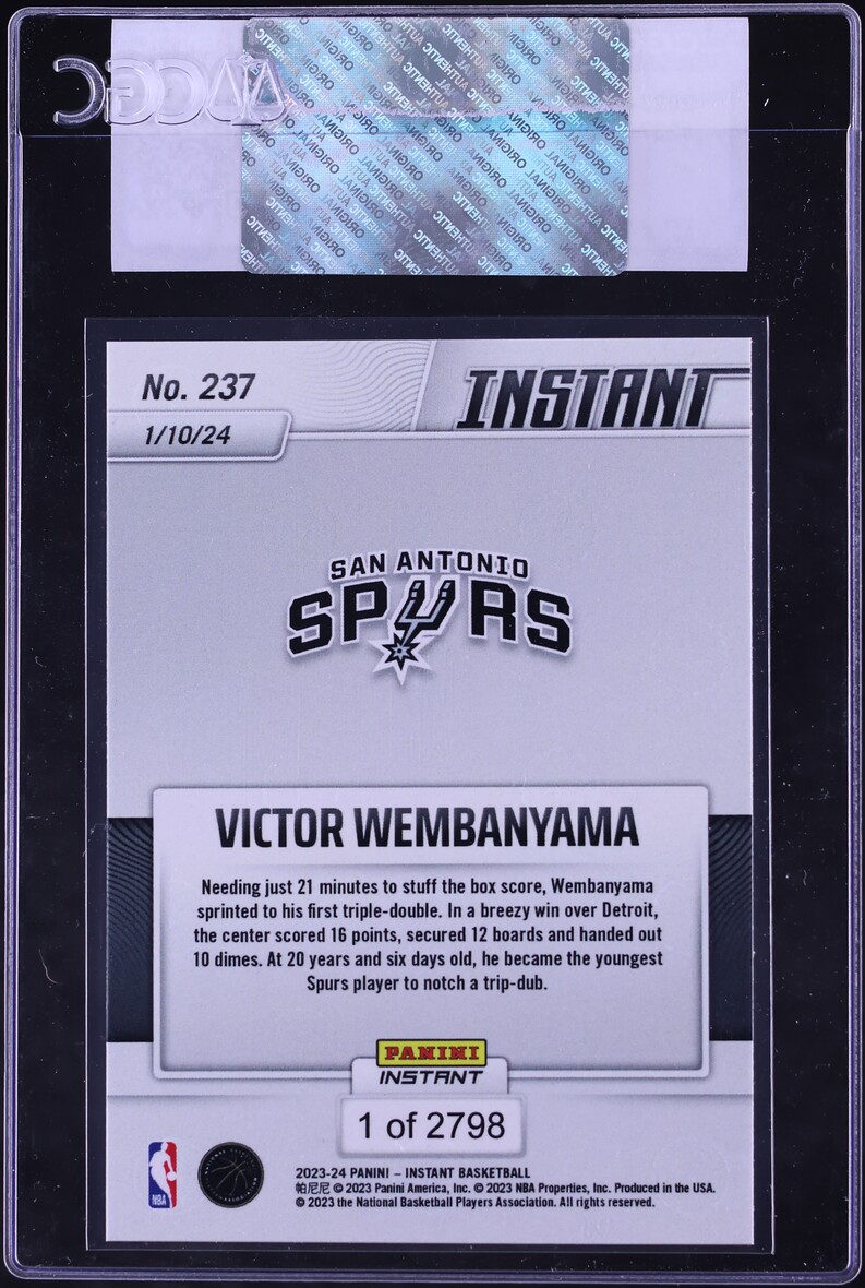 2023 Panini Instant Victor Wembanyama ROOKIE /2798 #237 CGC AUTH