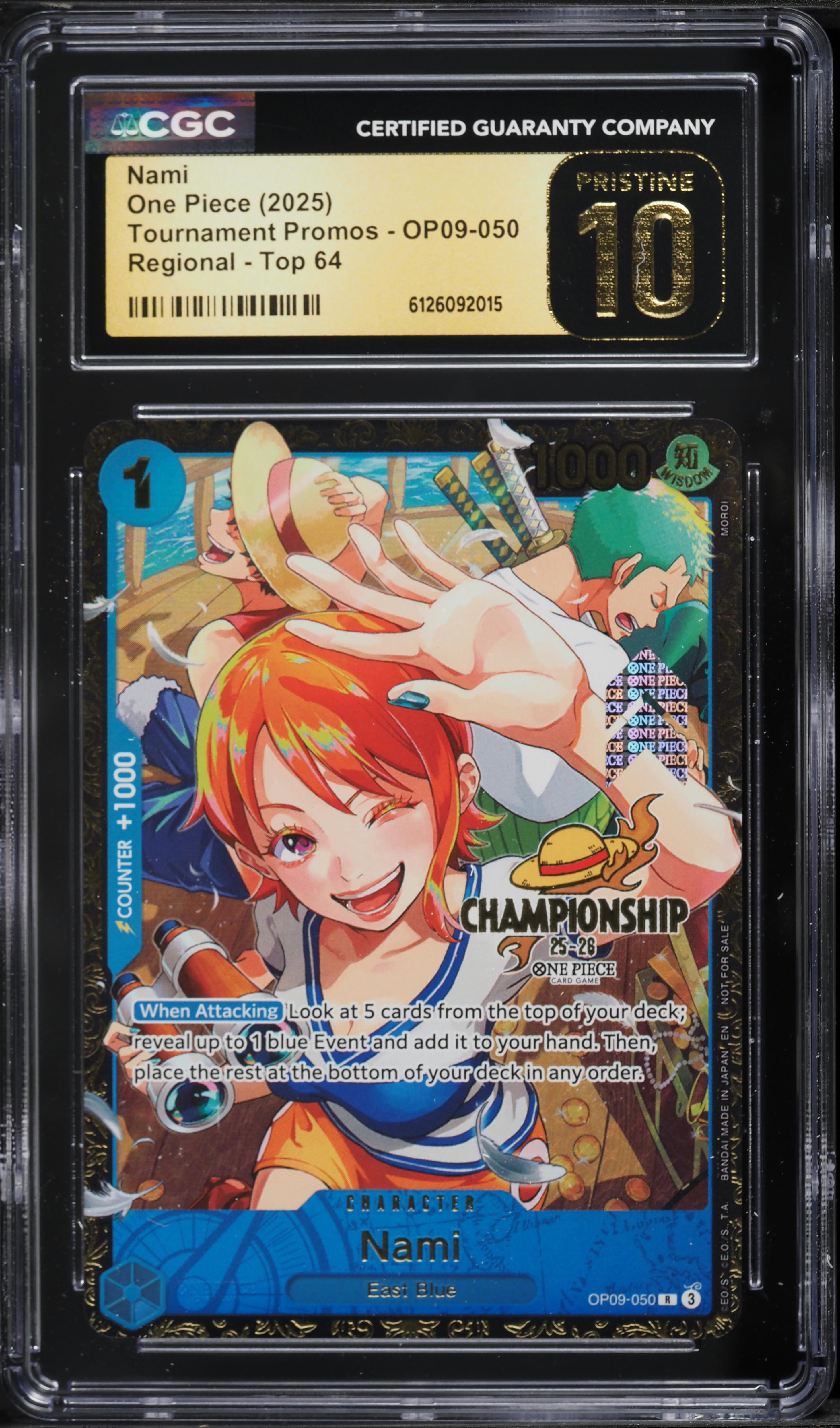 2025 One Piece Tournament Promos Regional Top 64 Nami #OP09-050