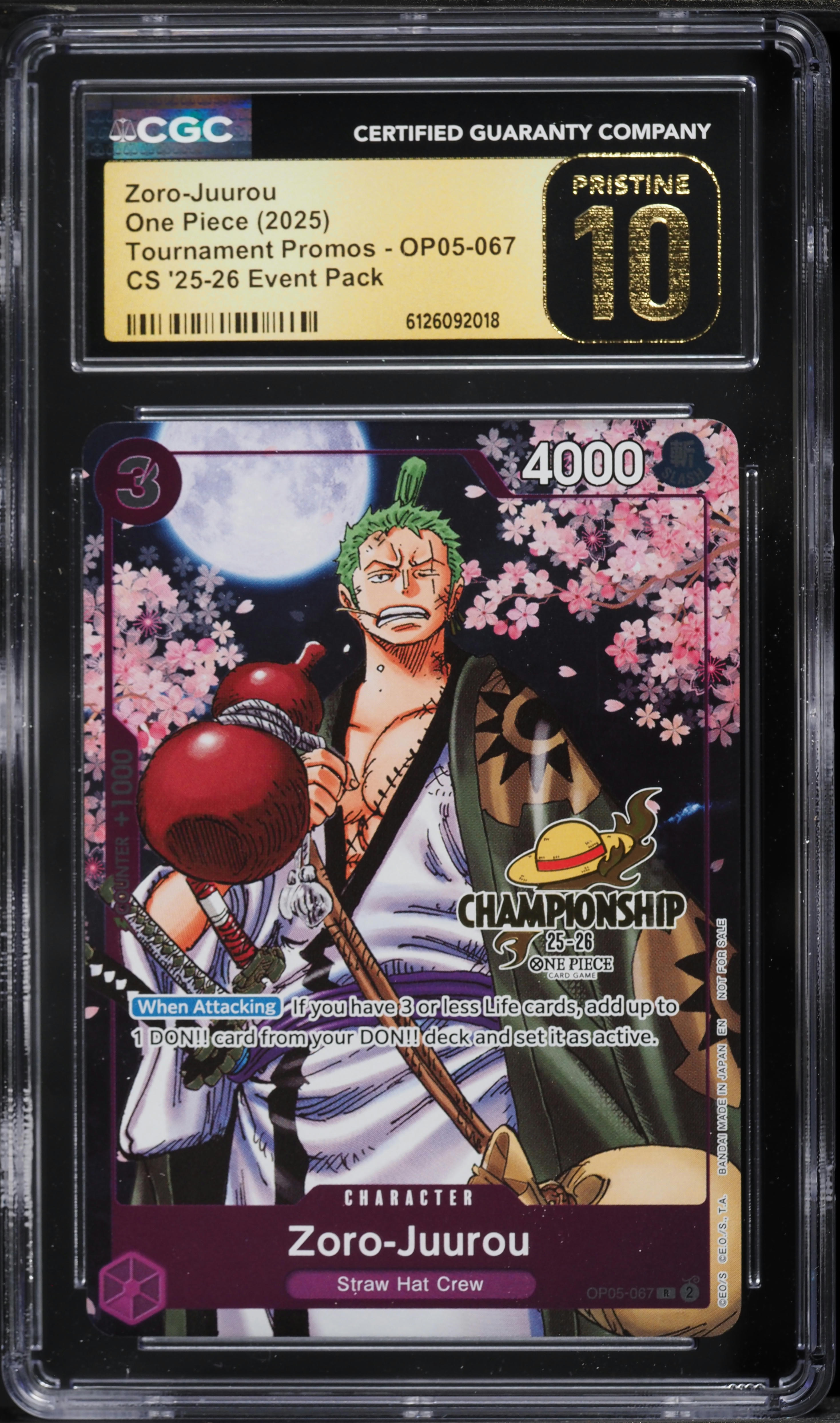 2025 One Piece Tournament Promo Championship '26 Event Zoro-Juurou