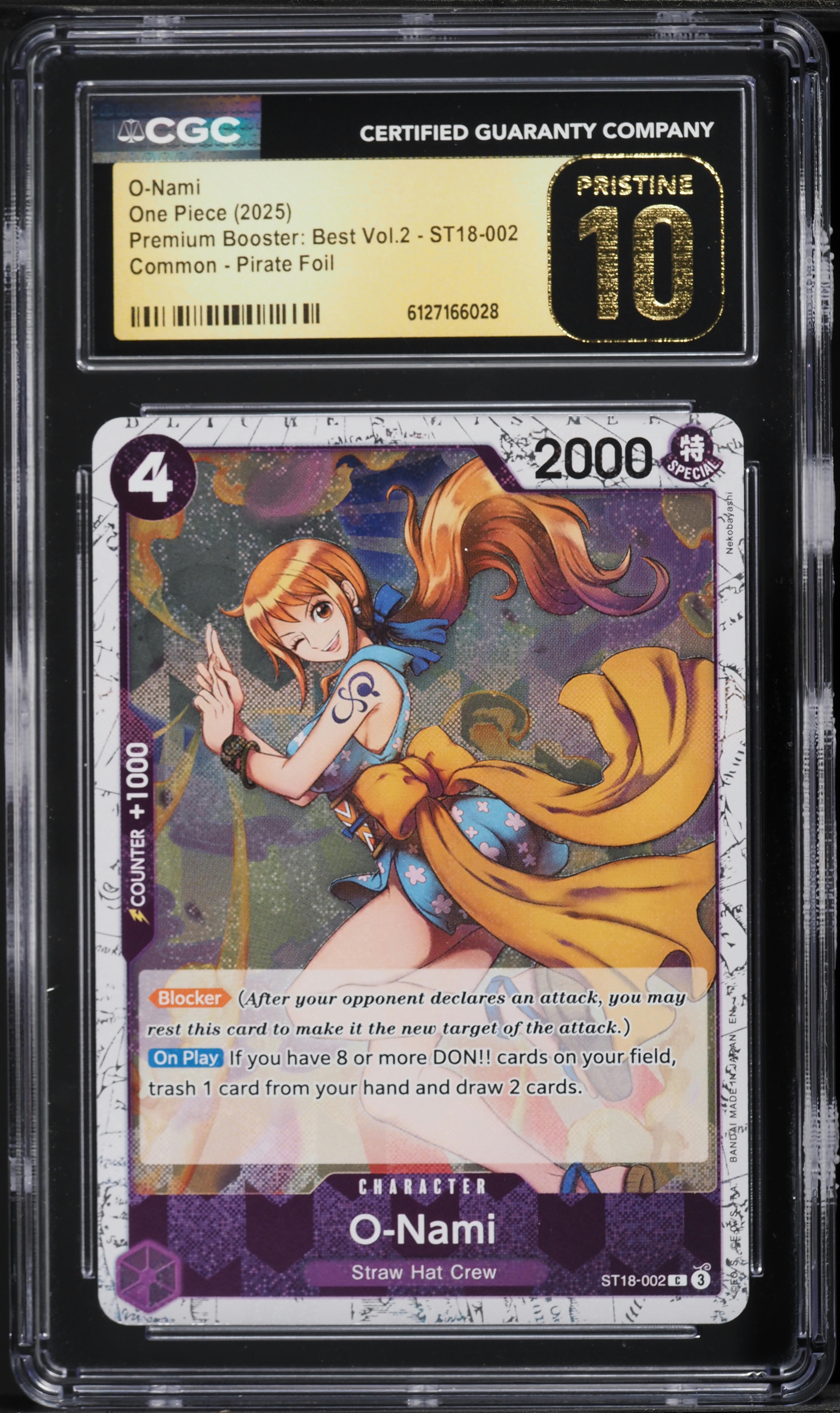 2025 One Piece Premium Booster Best Vol 2 Pirate Foil O-Nami #ST18