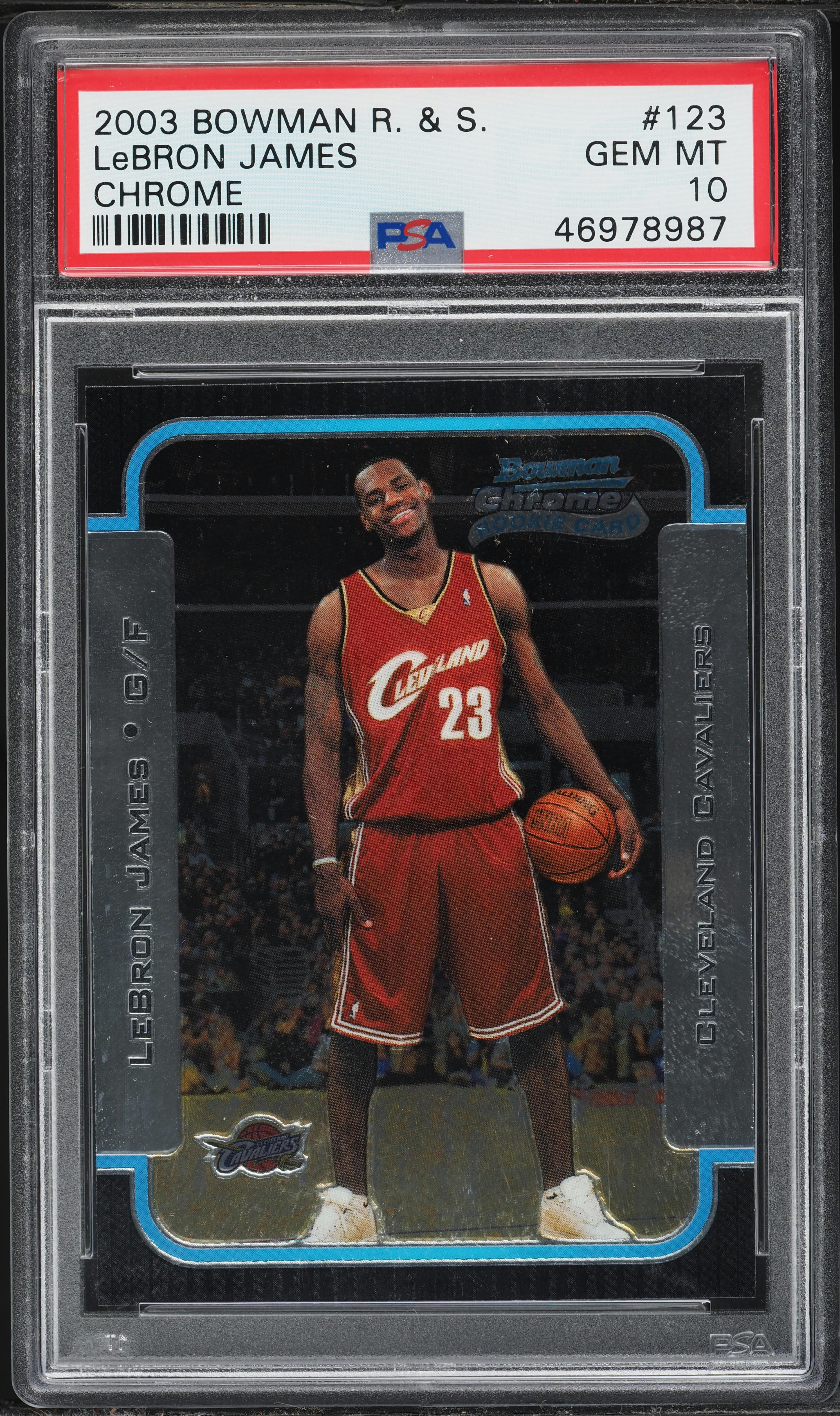 2003 Bowman Chrome LeBron James ROOKIE #123 PSA 10 GEM MINT on