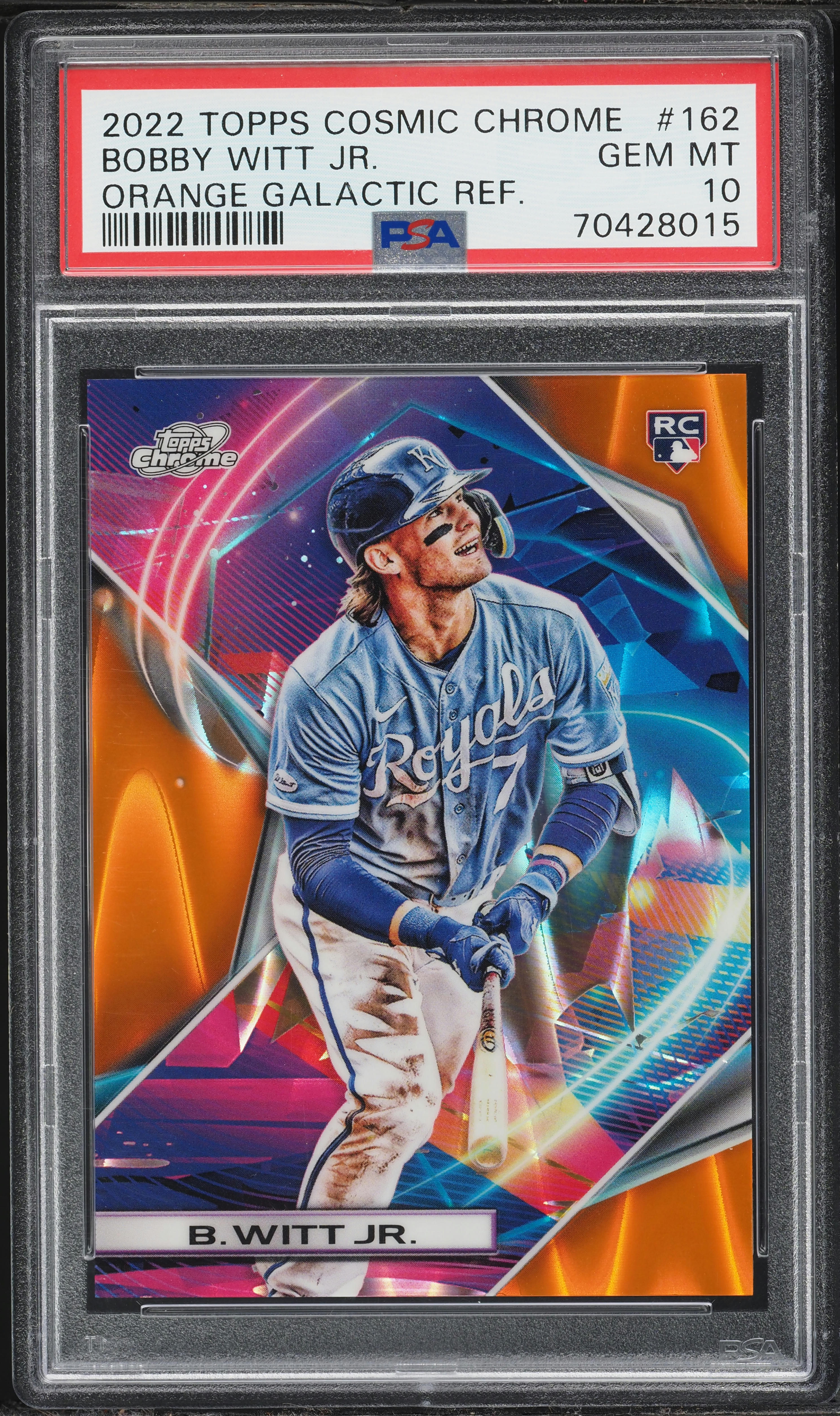 2022 Topps Chrome Cosmic Orange Galactic Refractor Bobby Witt Jr 