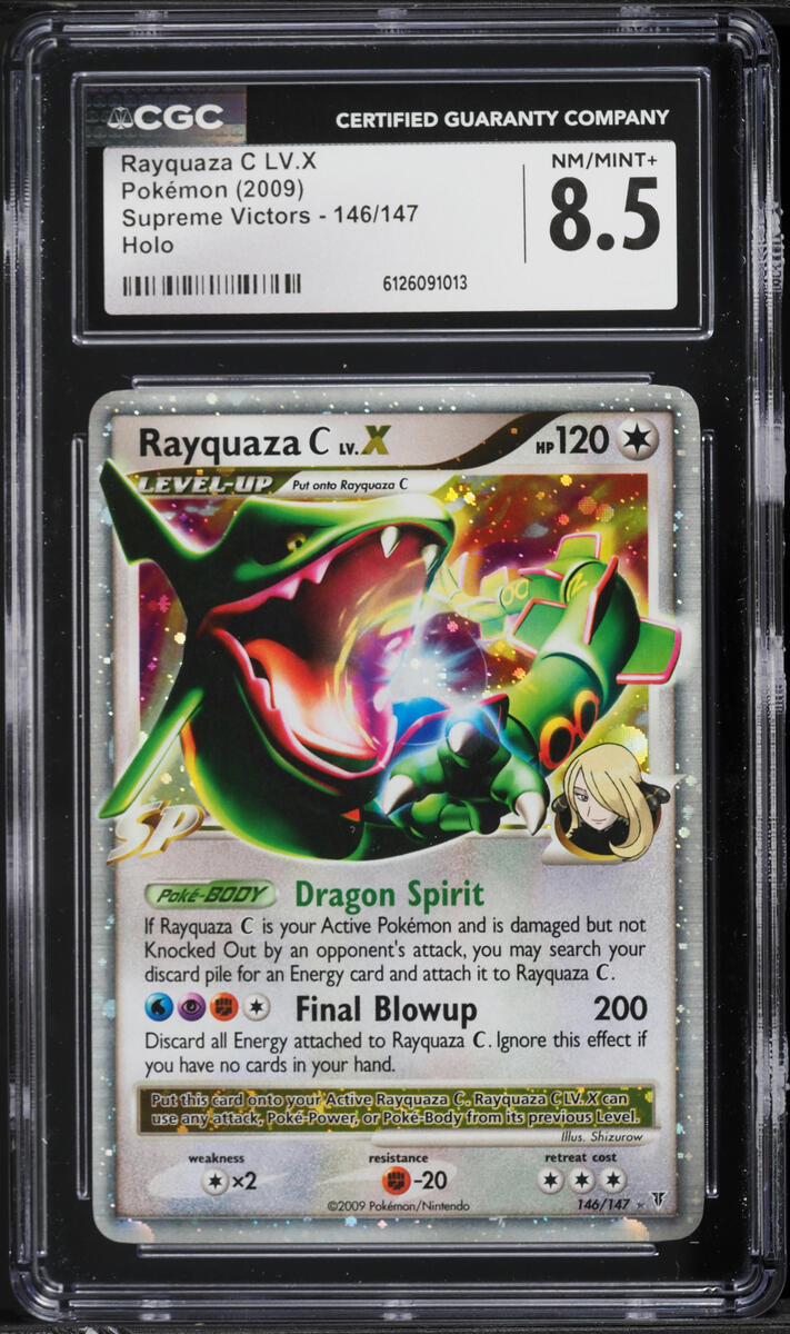 2009 Pokemon Platinum Supreme Victors Holo Rayquaza C LV.X #146 CGC 8.5 NM-MT+