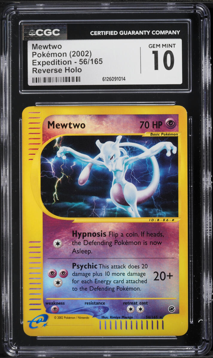 2002 Pokemon Expedition Reverse Holo Mewtwo #56 CGC 10 GEM MINT