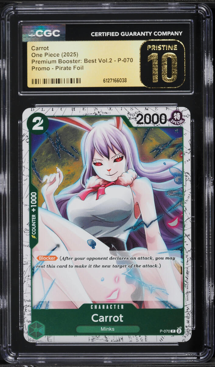 2025 One Piece Japanese Premium Booster Best Vol.2 Pirate Foil Carrot #P-070 CGC 10 PRISTINE