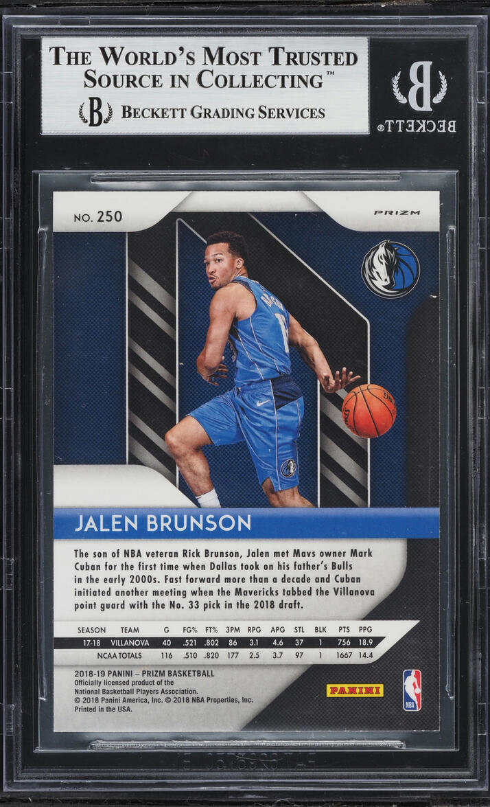 2018 Panini Prizm Silver Jalen Brunson ROOKIE #250 BGS 8.5 NM-MT+