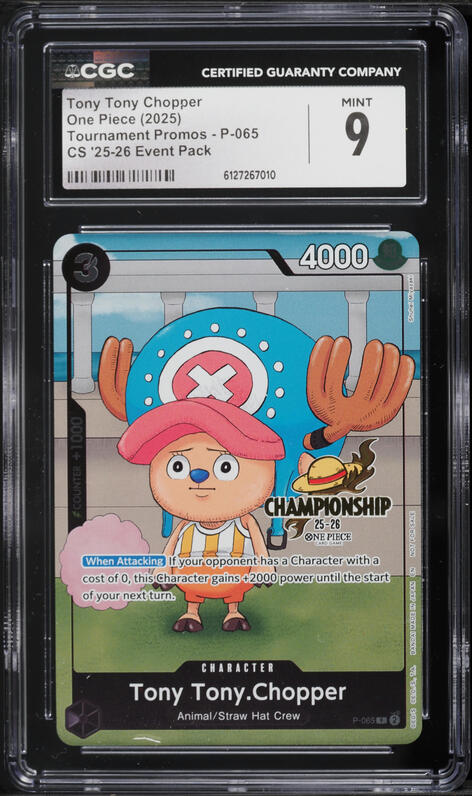 2025 One Piece Japanese Promo Cards Tony Tony Chopper #P-101 CGC