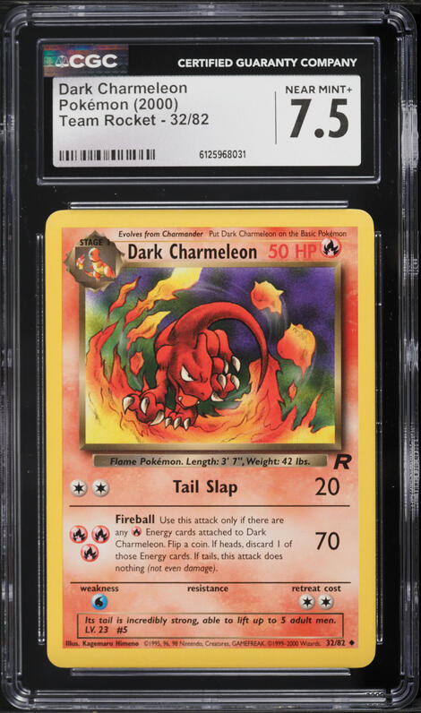 2000 Pokemon Team Rocket Dark Charmeleon #32 CGC 7.5 NRMT+