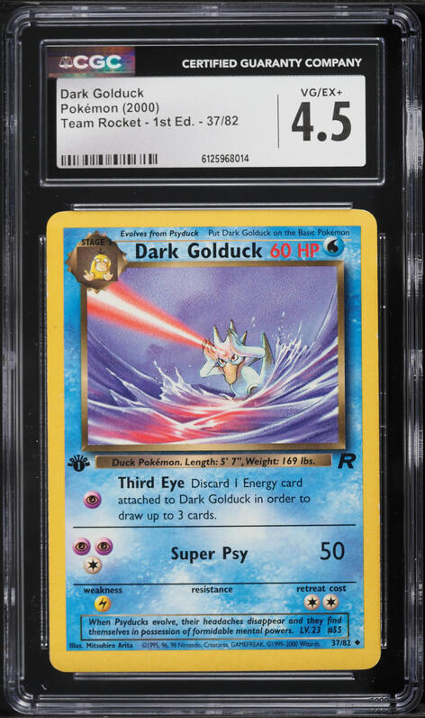2000 Pokemon Team Rocket 1st Edition Dark Golduck #37 CGC 4.5 VGEX+