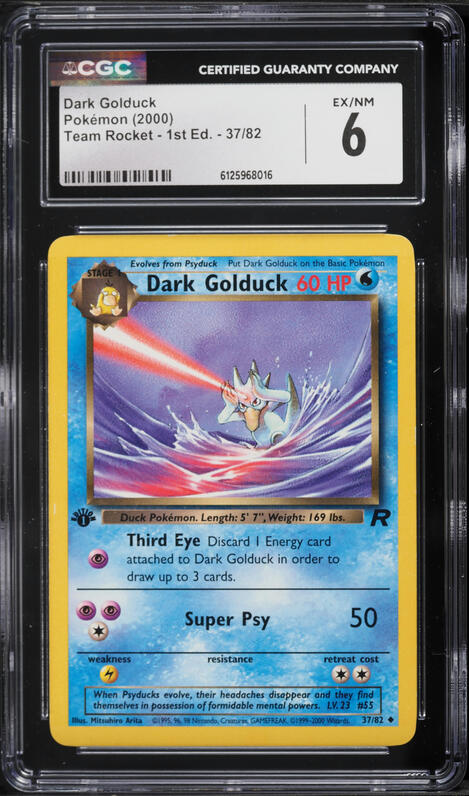 2000 Pokemon Team Rocket 1st Edition Dark Golduck #37 CGC 6 EXMT