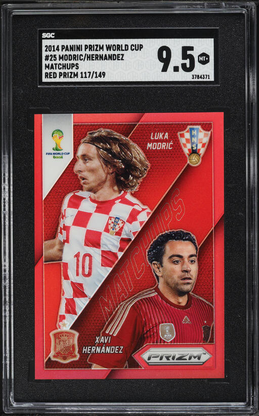 2014 Panini Prizm World Cup Matchups Red Luka Modric & Xavi 