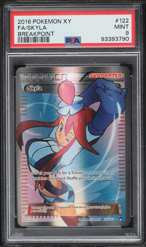 2016 Pokemon XY BREAKpoint Full Art Skyla #122 PSA 9 MINT