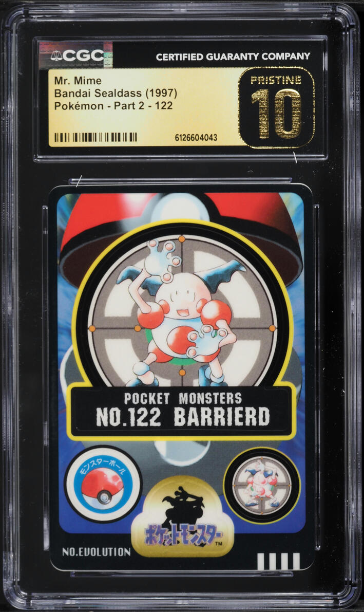 1997 Pokemon Japanese Bandai Sealdass Part 2 Mr. Mime #122 CGC 10 PRISTINE