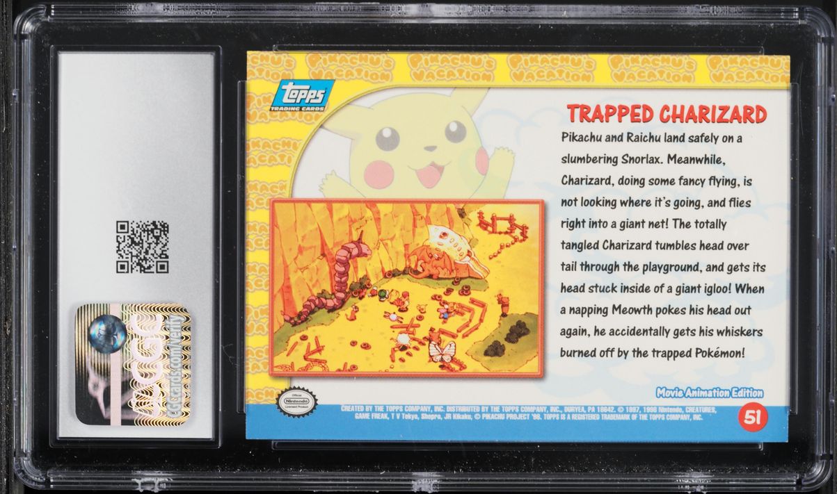 1999 Topps Pokemon The First Movie 1st Print Rainbow Foil Trapped