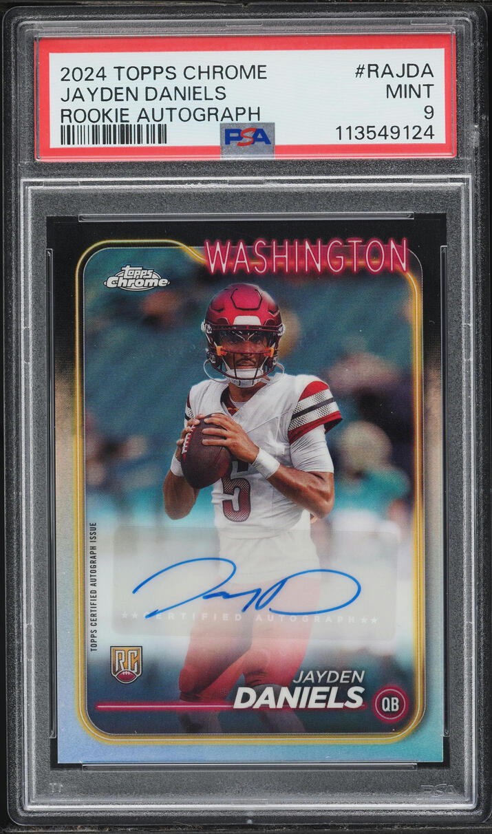 2024 Topps Chrome Jayden Daniels ROOKIE AUTO #RA-JDA PSA 9 MINT